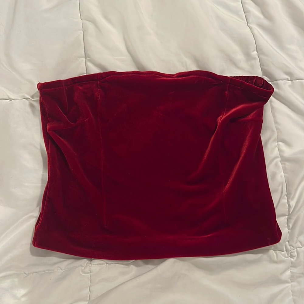 Red velvet tube top